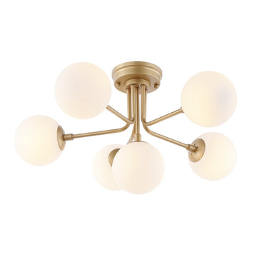 Olivier Parisian 24" Globe Modern Industrial Iron Bistro LED Semi Flush Mount